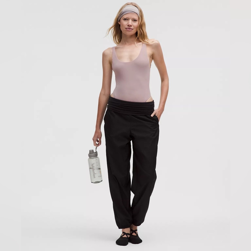 Lululemon Nulu Mesh Scoop-Back Sleeveless Thong Bodysuit - Mauve Grey Tank Top - Picture 3 of 6